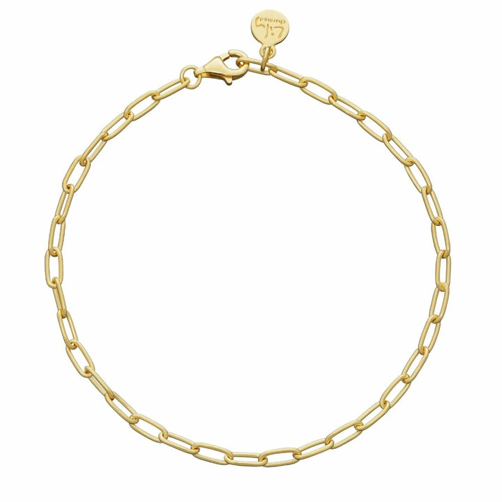 Lily Charmed Oval Link Charm Bracelet Gold