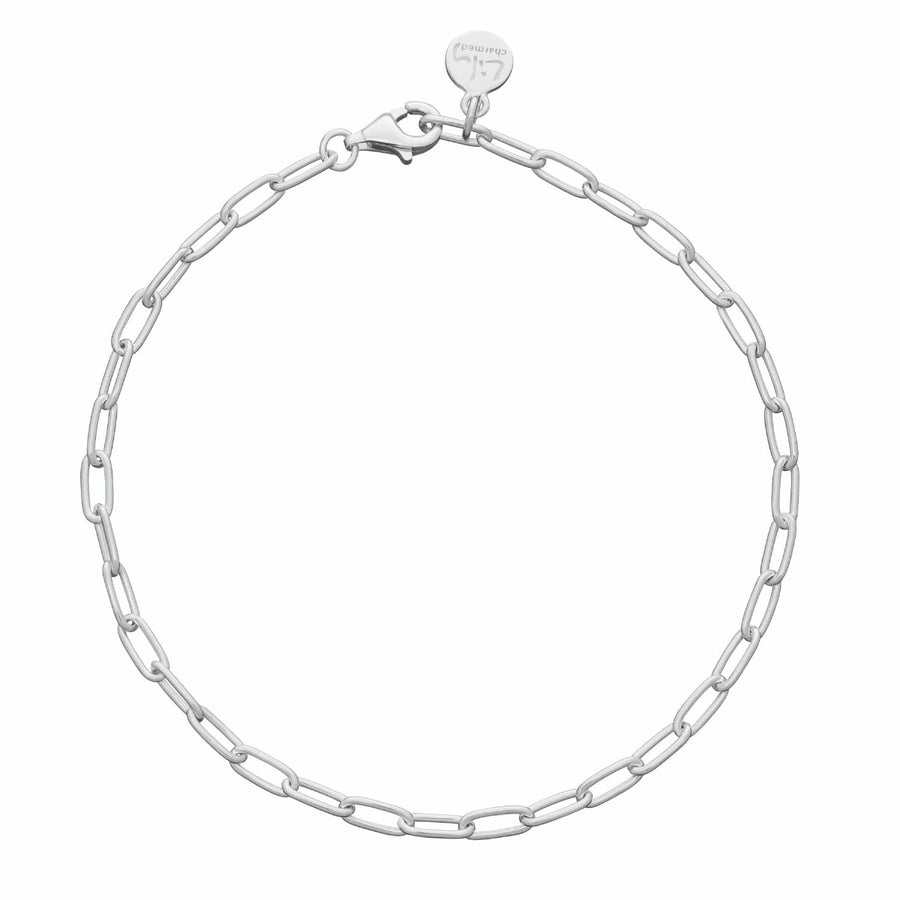 Lily Charmed Oval Link Charm Bracelet Silver - item number CBRSOVAL