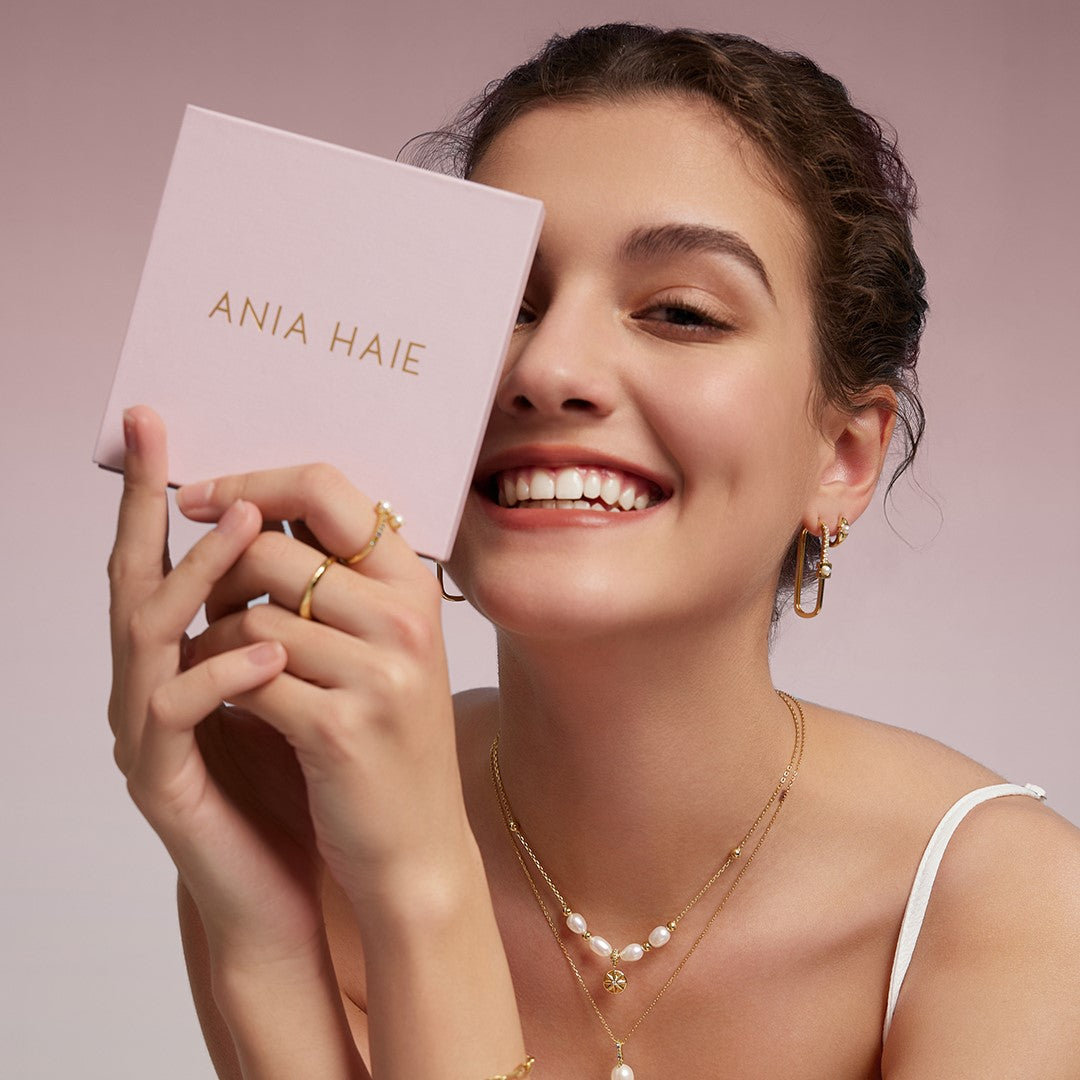 Ania Haie Kiss Pavé Gold Stud Earrings