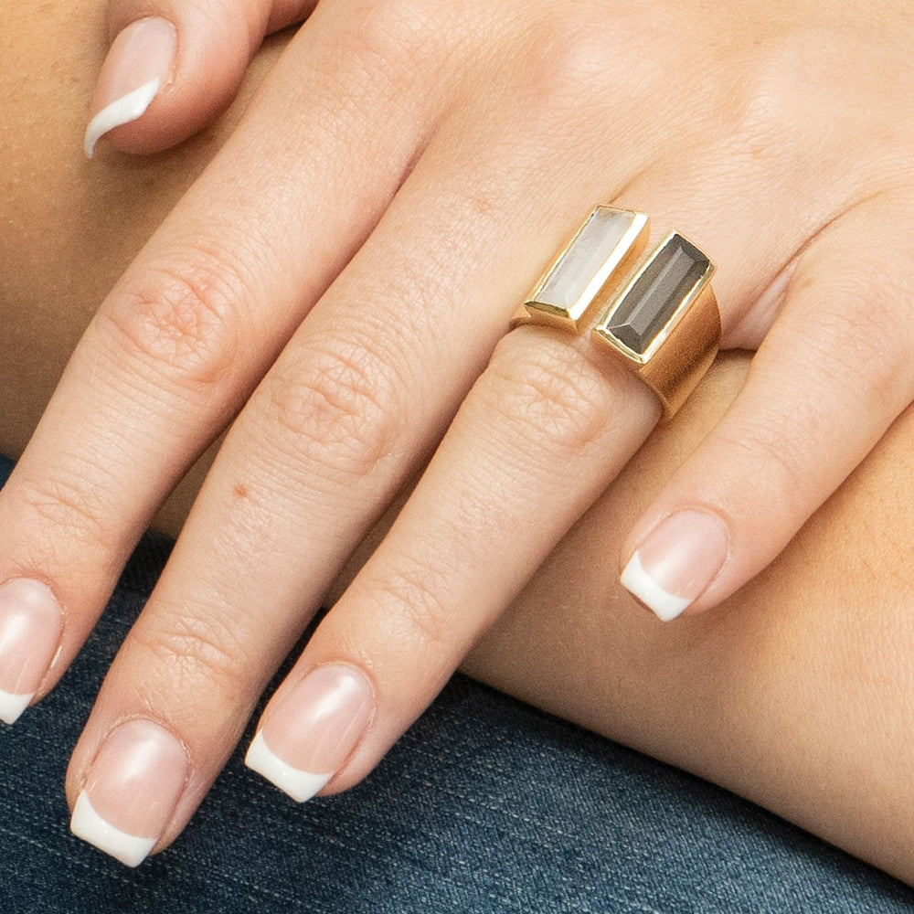Sarah Alexander Park Lane Double Gemstone Bar Contemporary Ring