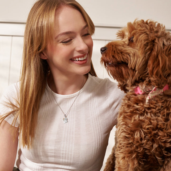 Clogau Paw Print White Topaz Pendant 3SPWP0225