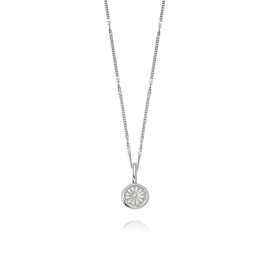 Daisy Bloom Mini Pendant Necklace - Silver DN01_SLV