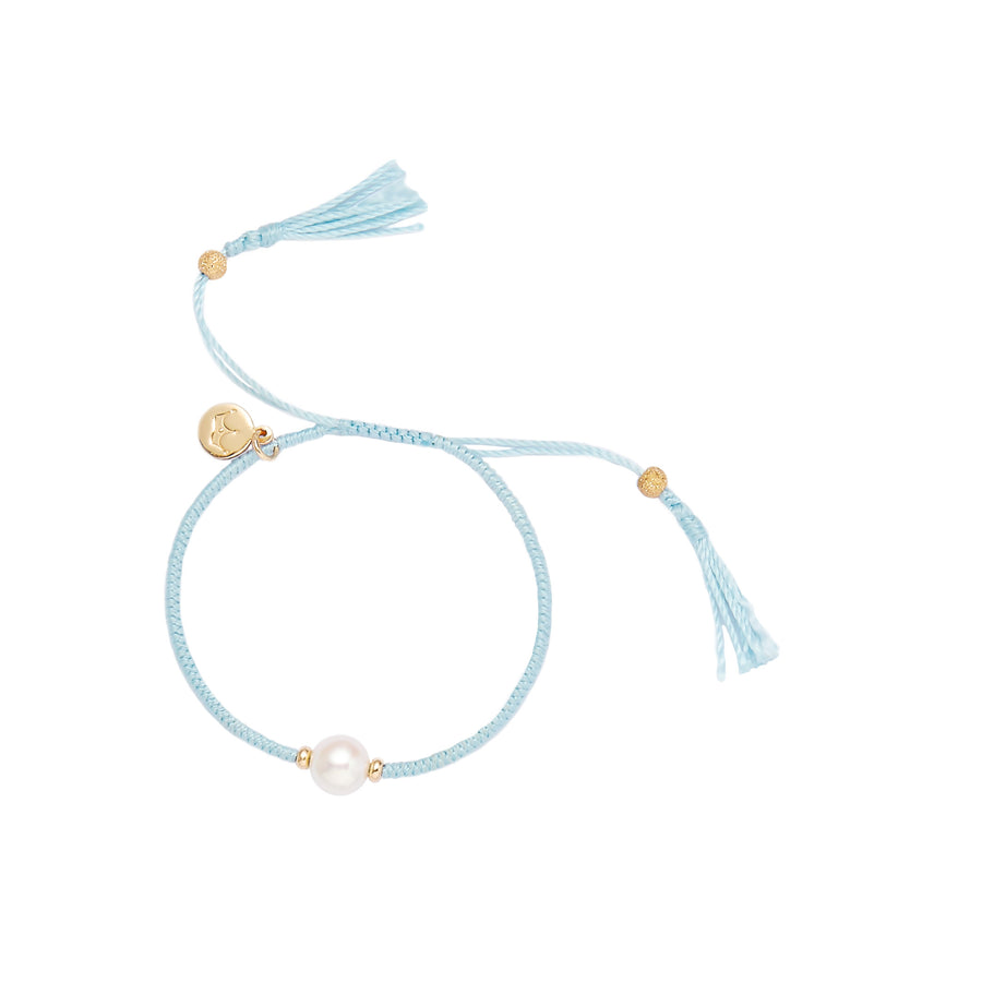 Jersey Pearl Tassel Bracelet Sky Blue