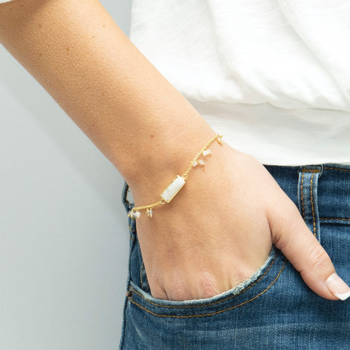 Sarah Alexander Pebble Bay White Druzy and Gem Bead Bracelet