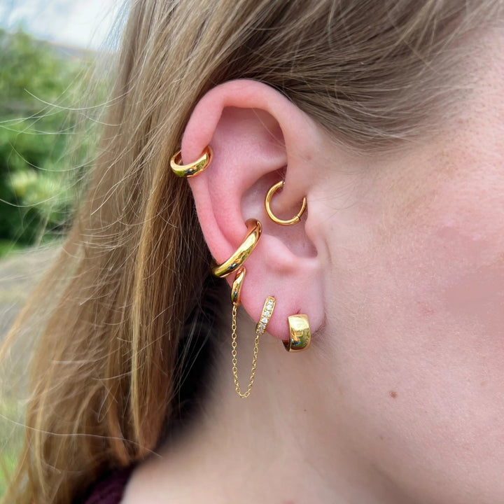 Scream Pretty Plain Daith Hoop Single Earring - Gold