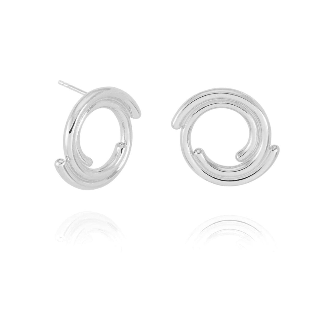 Rachel Jackson Front Facing Evolve Stud Earrings Silver