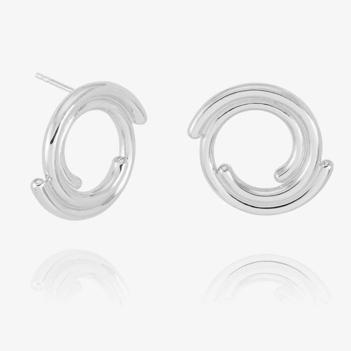 Rachel Jackson Front Facing Evolve Stud Earrings Silver PME15S