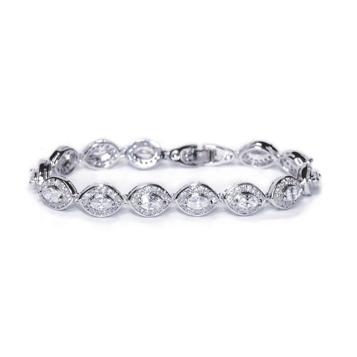 Ivory & Co Promise Crystal Marquise Cut Rhodium Bracelet