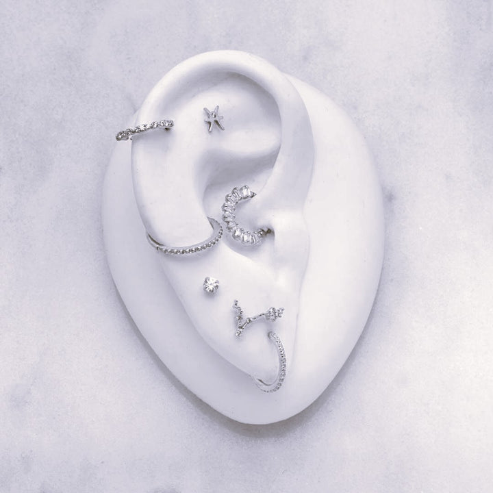 Tish Lyon 14ct White Gold Prong Set Gem Threadless Labret Single Earring