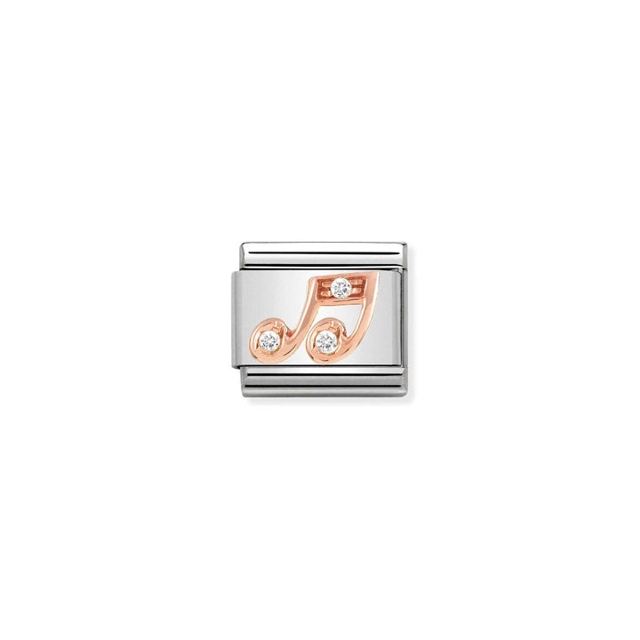 Nomination Rose Gold and Zirconia Classic Music Note Charm - 430305/25