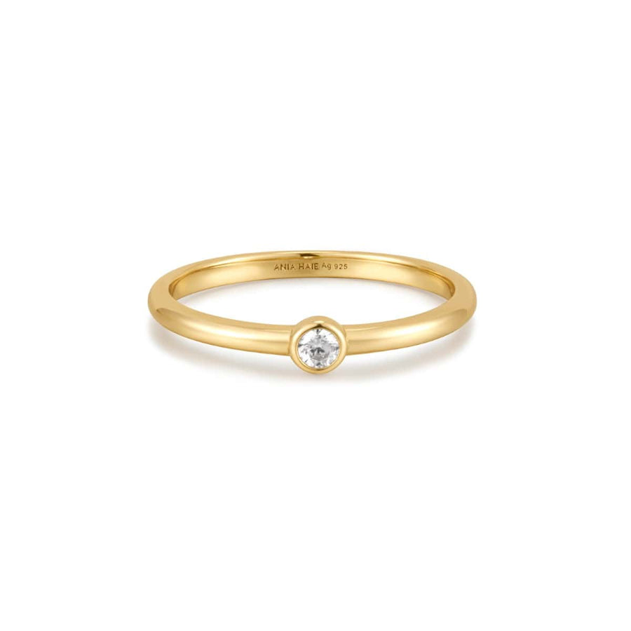 Ania Haie Gold Half Round Cubic Zirconia Ring - R059-02G