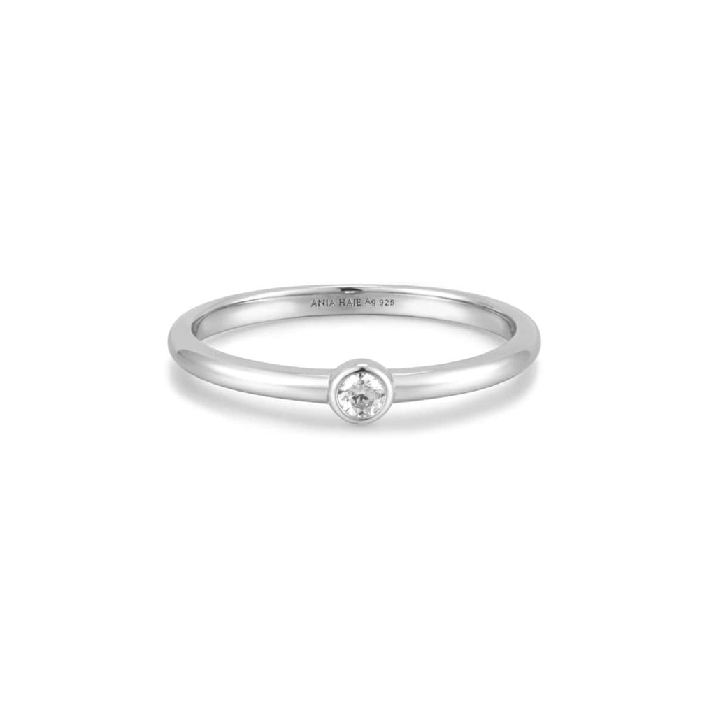 Single Round Bezel Cubic Zirconia Ring