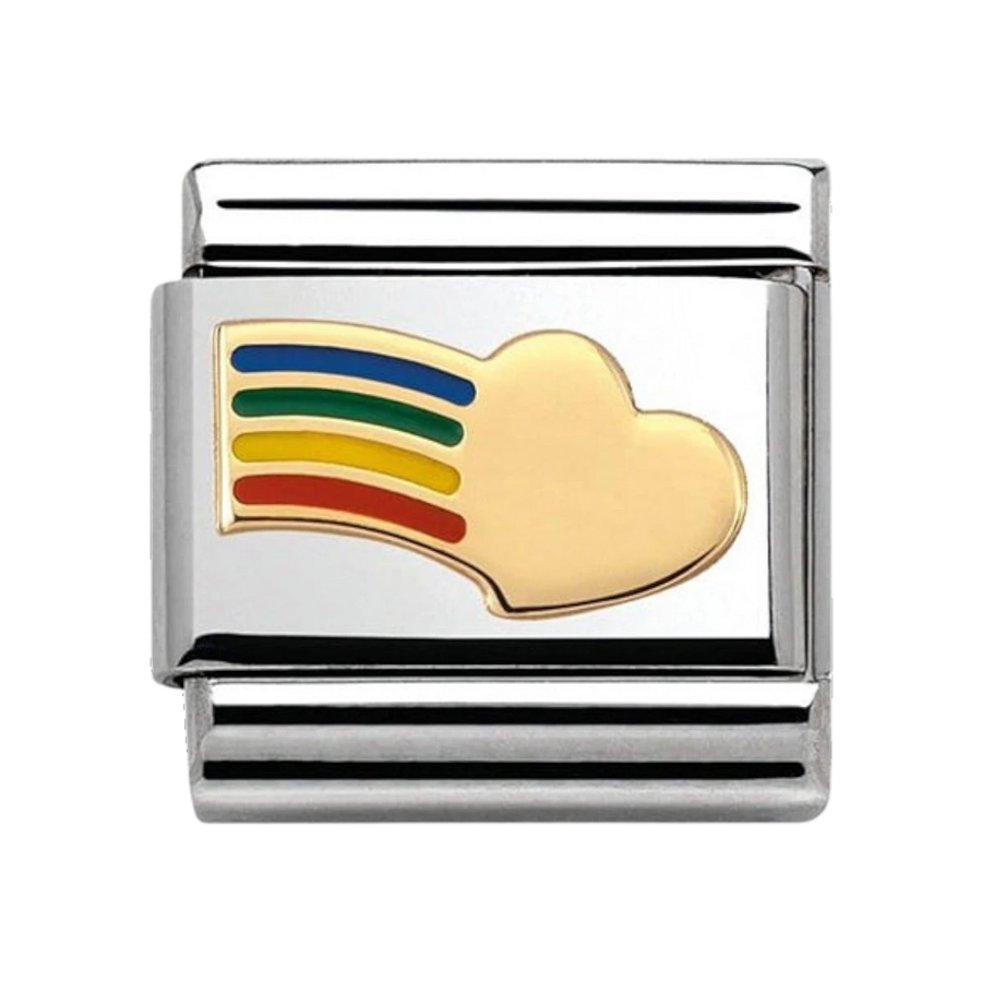 Nomination Classic Enamel and Gold Rainbow Heart Charm - 030283_12