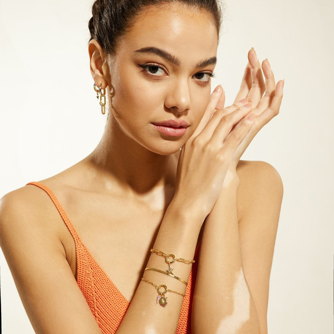 Ania Haie Gold Link Charm Chain Connector Bracelet