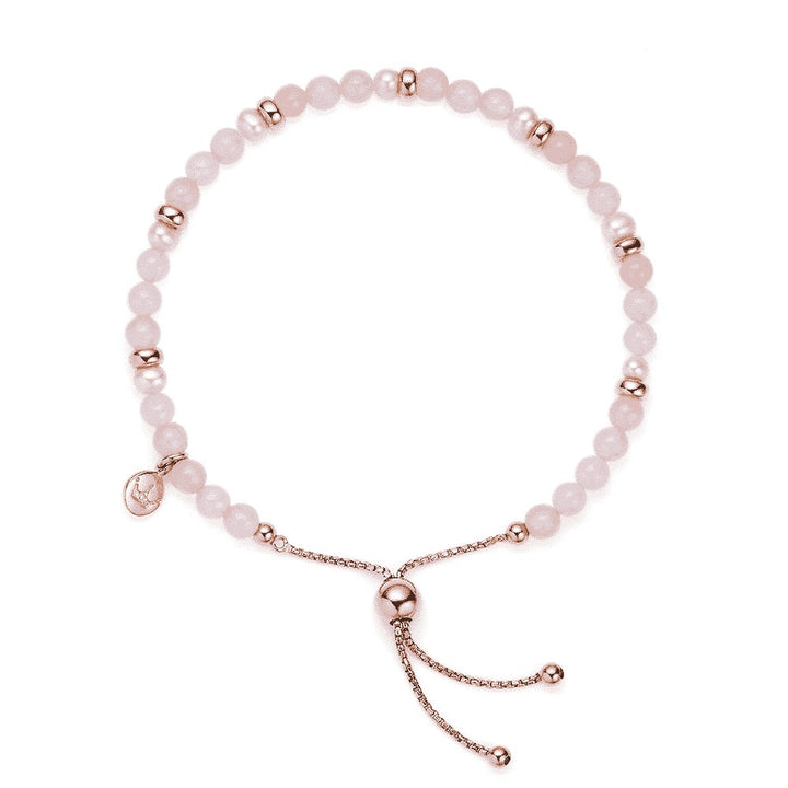 Jersey Pearl Sky Bracelet - Scatter Style in Rose Quartz