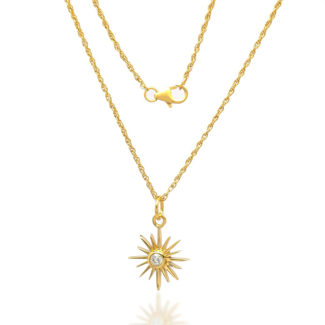 Shyla Felicity Full Sun Necklace - Clear Crystal