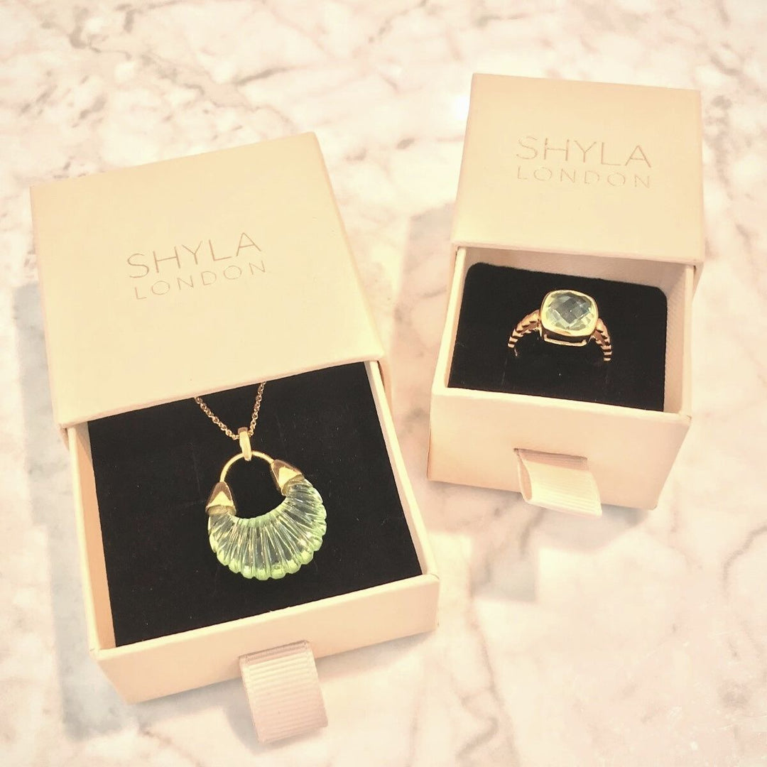 Shyla Sheena Chandelier Gold Earrings - Soft Light Blue