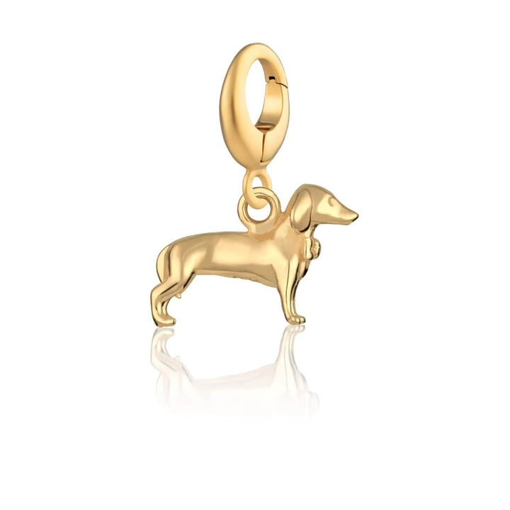 Lily Charmed Sausage Dog Charm Gold - item number CGSD