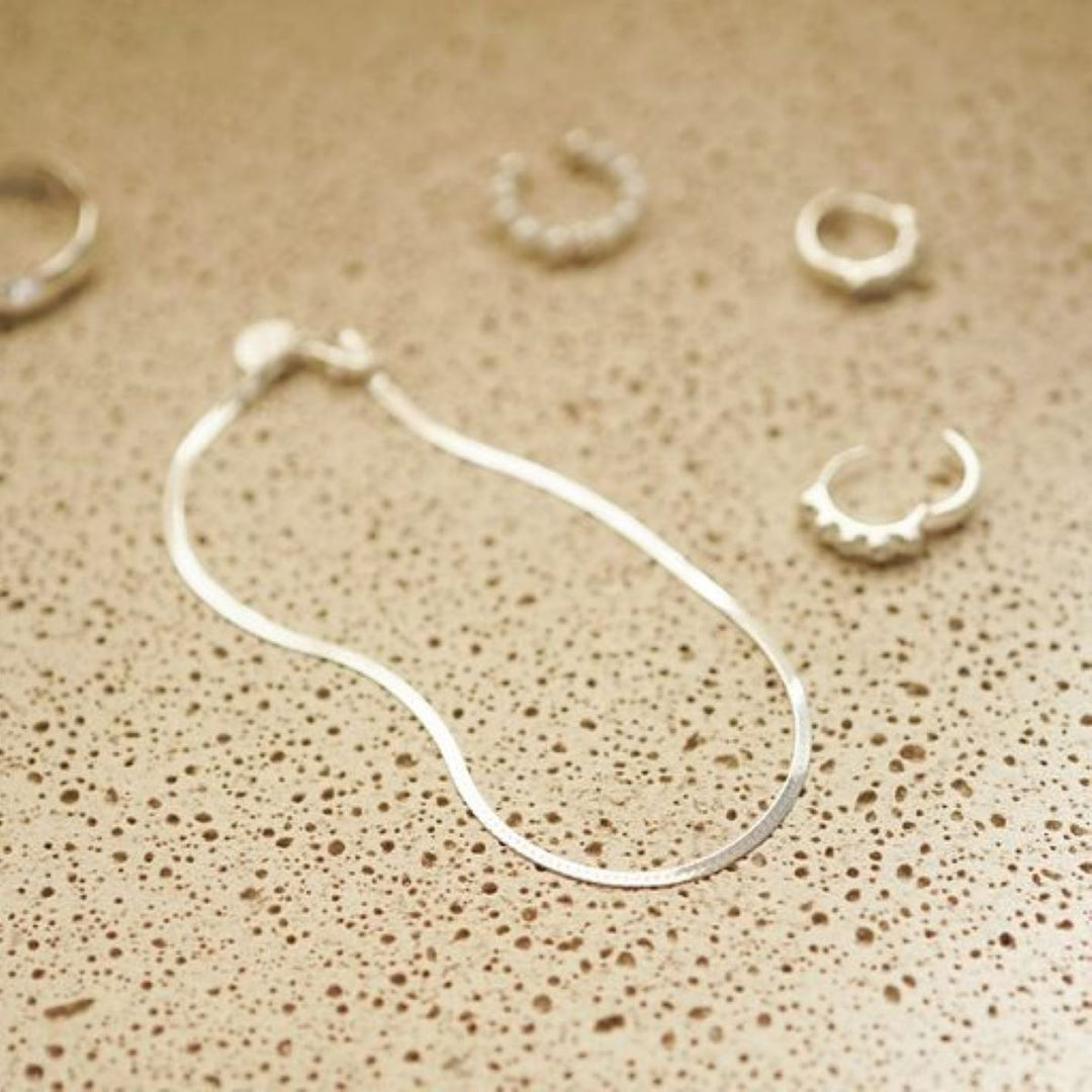 Daisy London Fine Silver Snake Chain Bracelet - SBR06_SLV