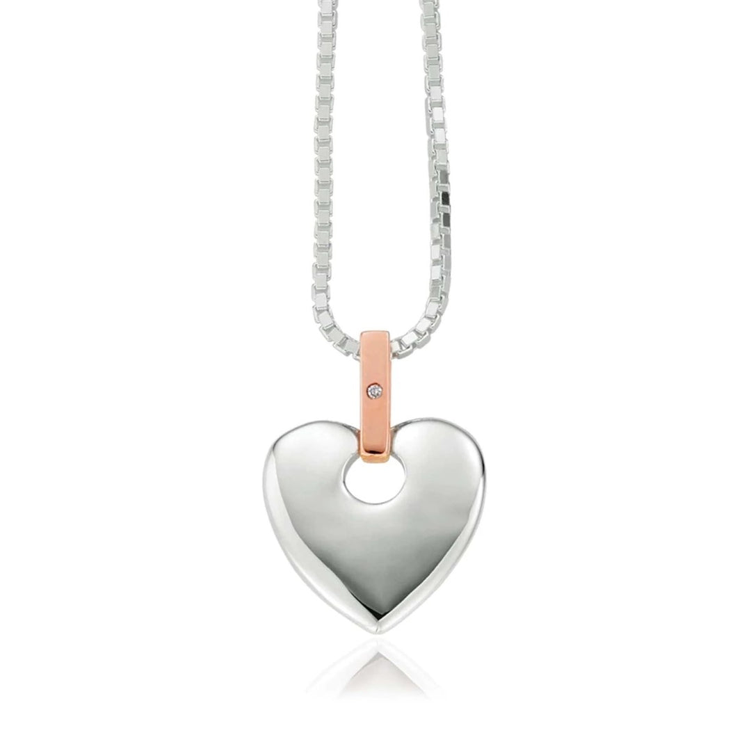 Clogau Cariad Silver and Diamond Big Heart Pendant SCA010