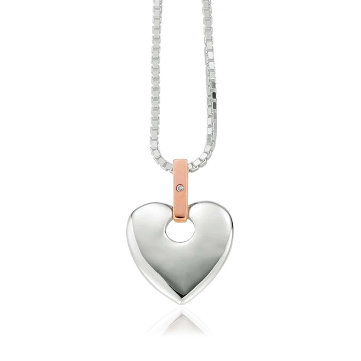 Clogau Cariad Silver and Diamond Big Heart Pendant SCA010
