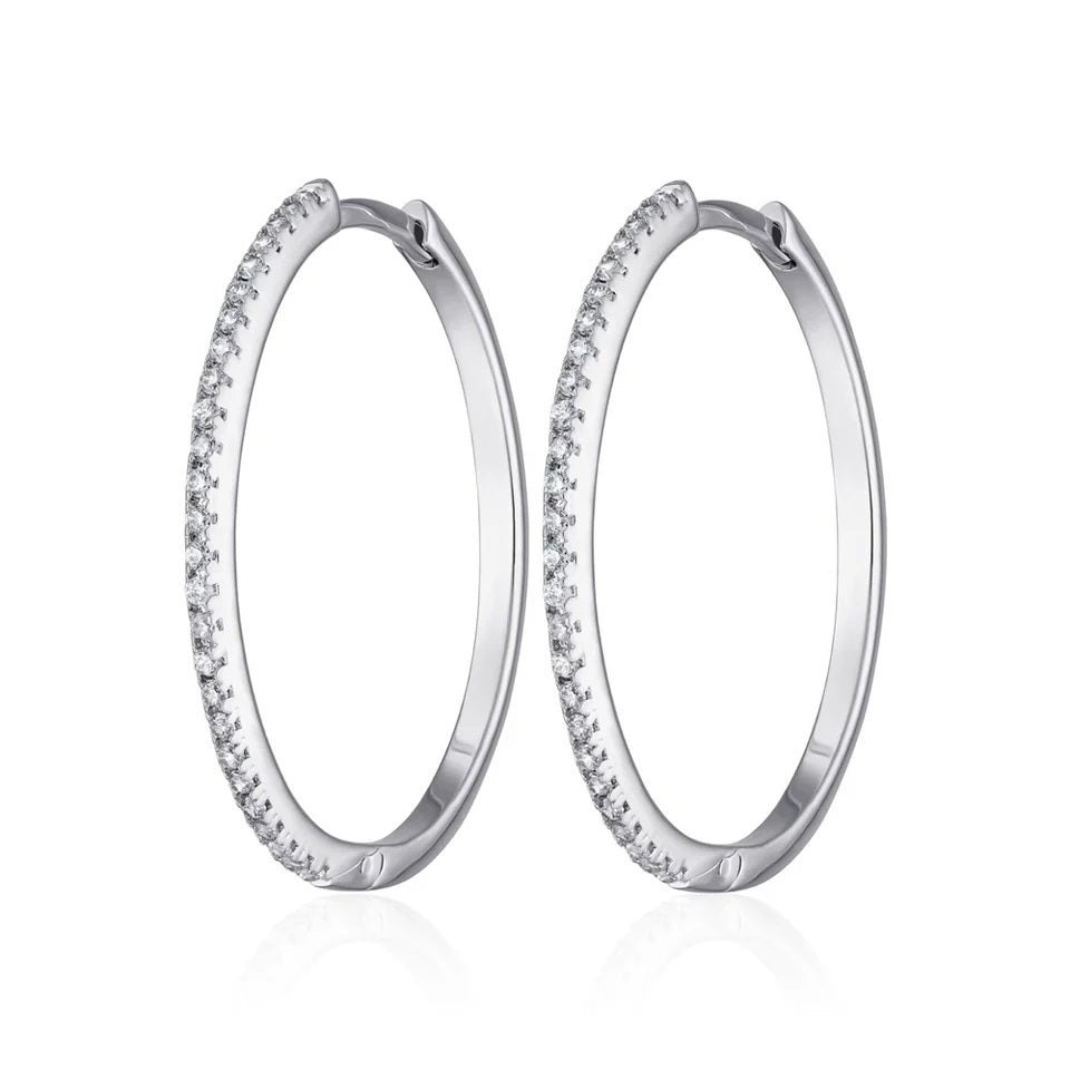 Scream Pretty Slim Sparkle Perfect Hoop Earrings - Silver
