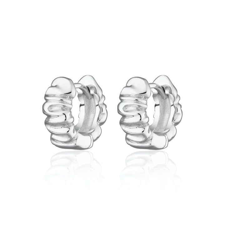 Scream Pretty Scrunchie Huggie Earrings - Silver