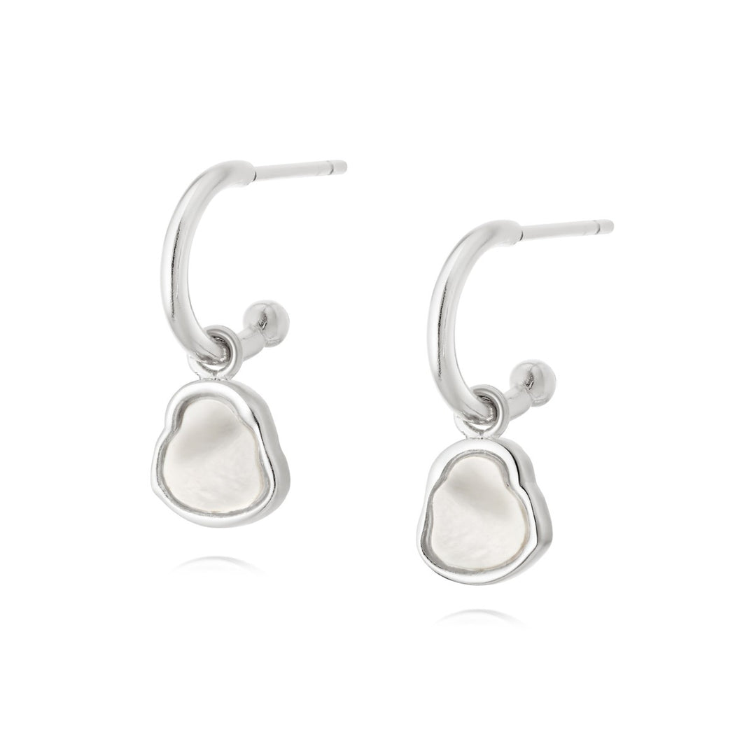Daisy Isla Mother Of Pearl Drop Earrings - Silver SE04_SLV