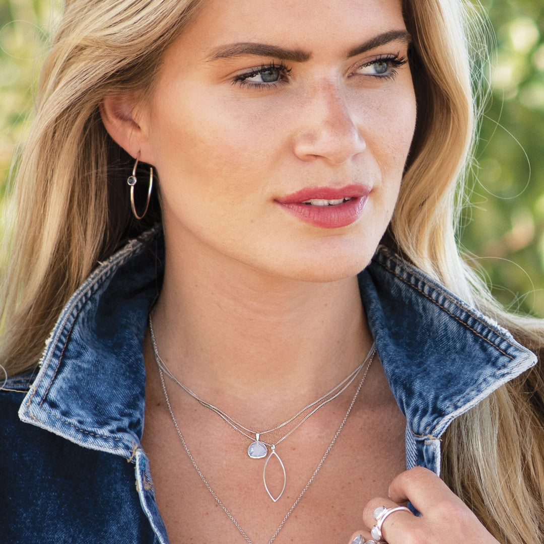 Sarah Alexander Seascape Iolite Mid Hoop Earrings
