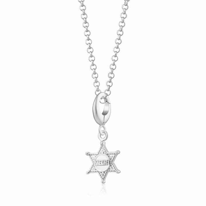 Scream Pretty Sheriff Badge Necklace - Silver SPCNSSBG-1