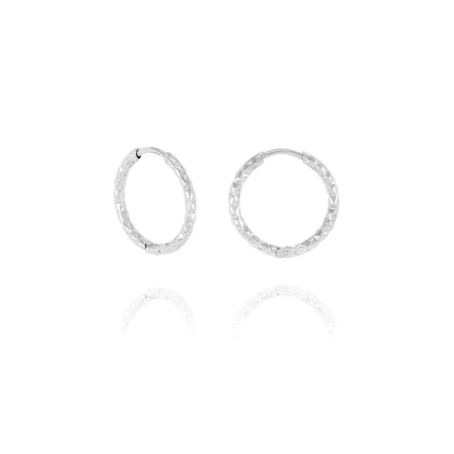 Rachel Jackson Shimmering Sun Huggie Hoop Earrings Silver - CE23S