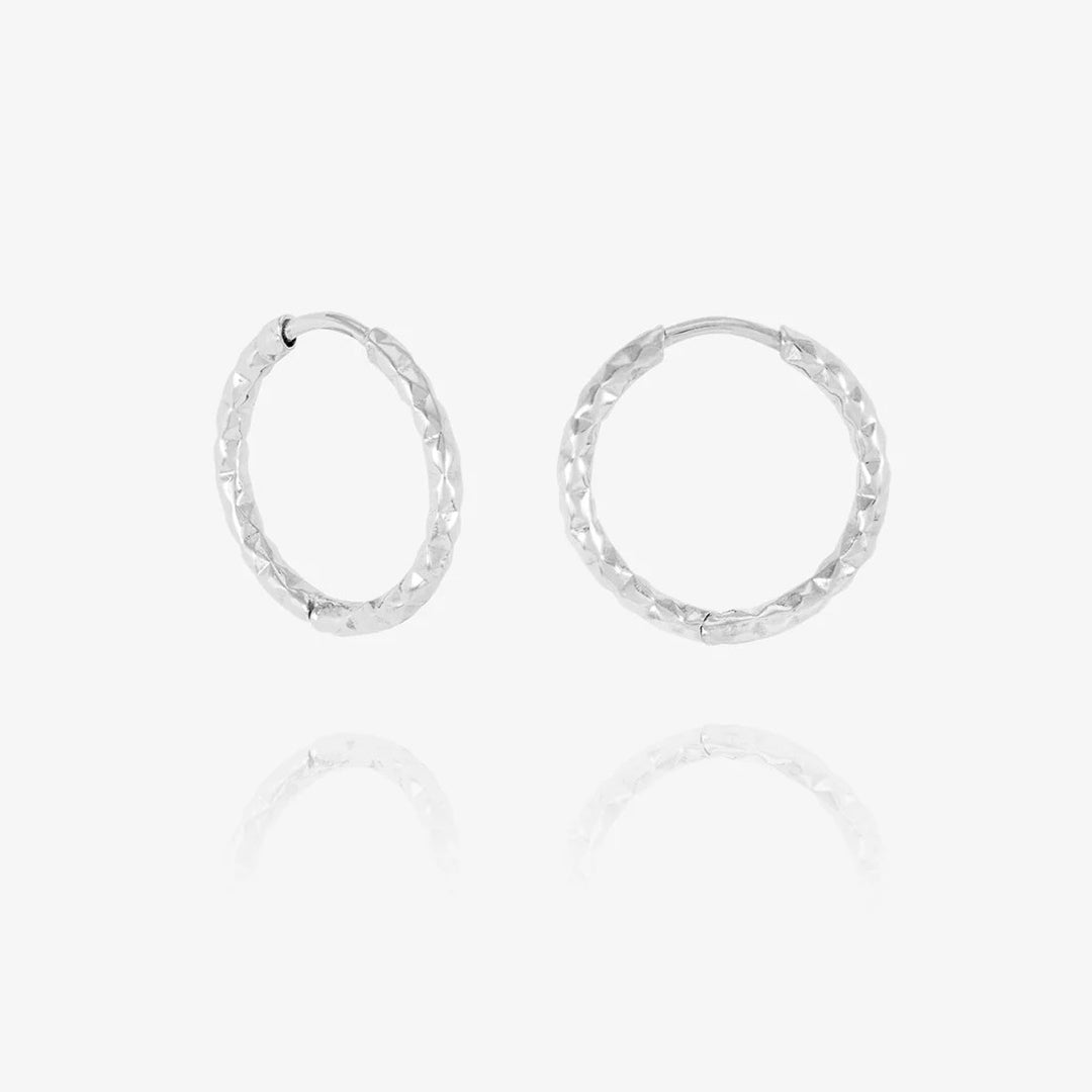 Rachel Jackson Shimmering Sun Huggie Hoop Earrings Silver - CE23S