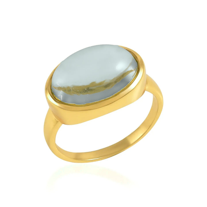 Shyla London Sian Gold Ring - Light Blue