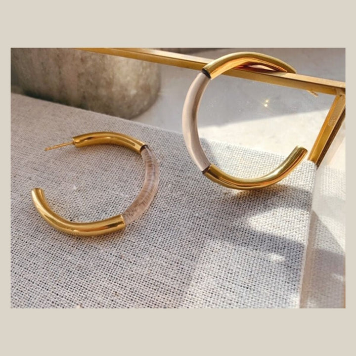Shyla London Chunky Hoop Earrings - Champagne