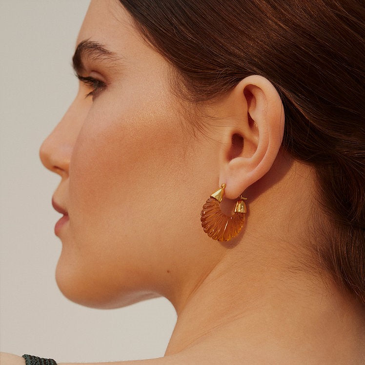 Shyla Ettienne Gold Earrings - Soft Pink