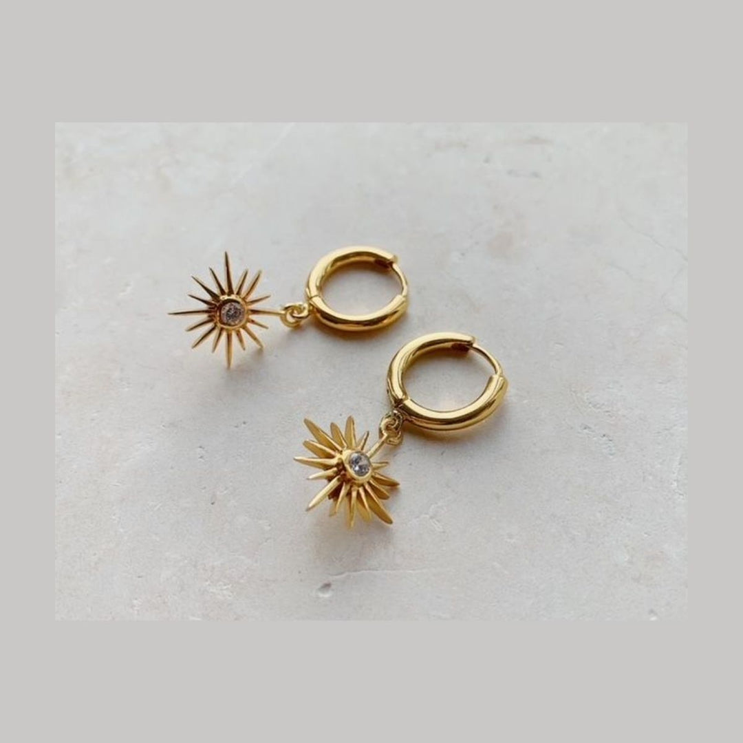 Shyla London Felicity Star Huggie Earrings - Crystal Clear