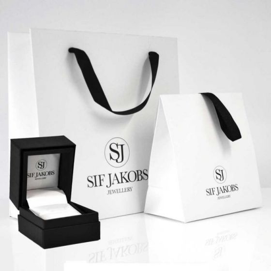 Sif Jakobs Follina Lungo Grande Necklace - Gold with White Zirconia