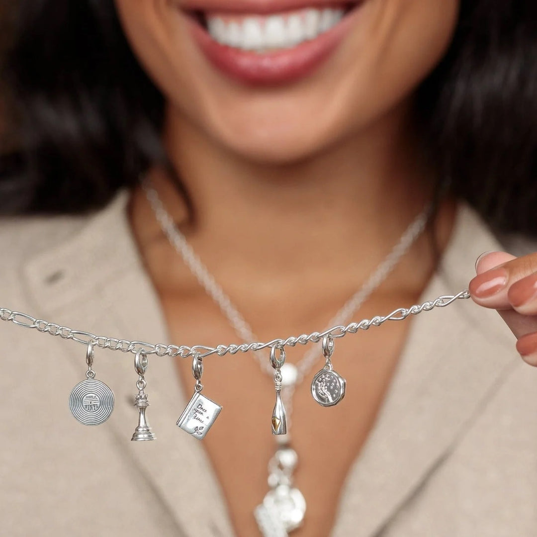 Lily Charmed Queen Chess Piece Charm Silver