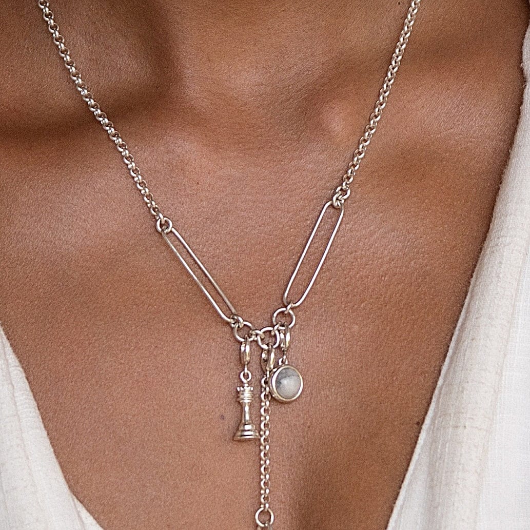 Lily Charmed Queen Chess Piece Charm Silver