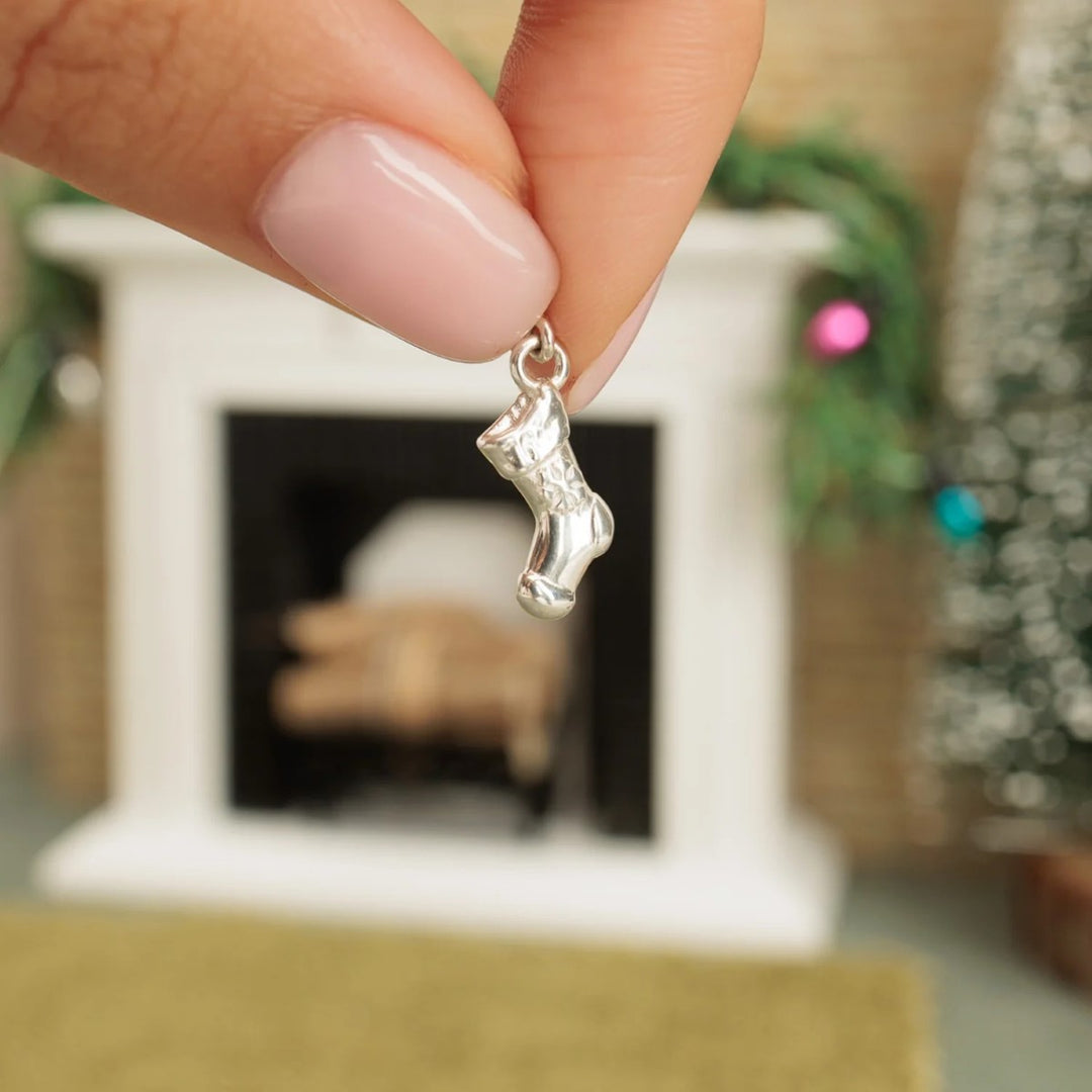 Lily Charmed Christmas Stocking Charm Silver - item number CSSTK