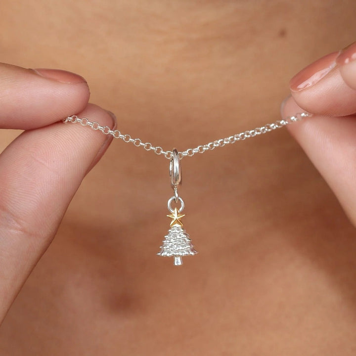 Lily Charmed Christmas Tree Charm Silver - item number CSXM