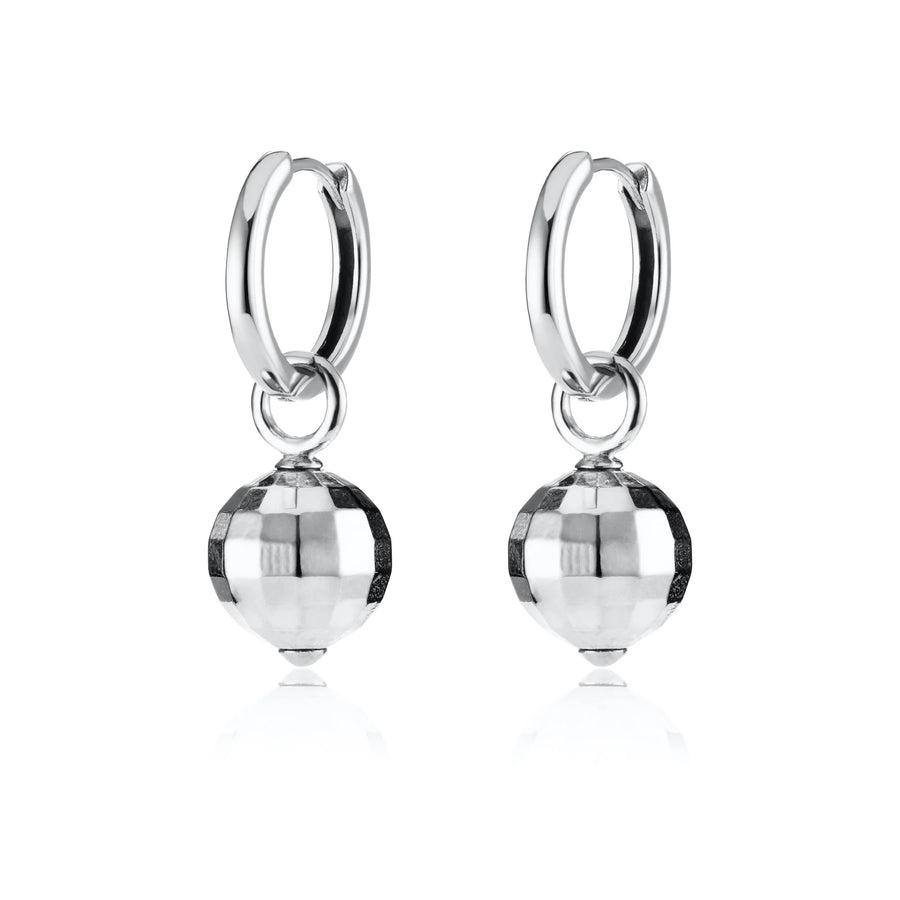 Scream Pretty Disco Ball Hoop Earrings - Silver