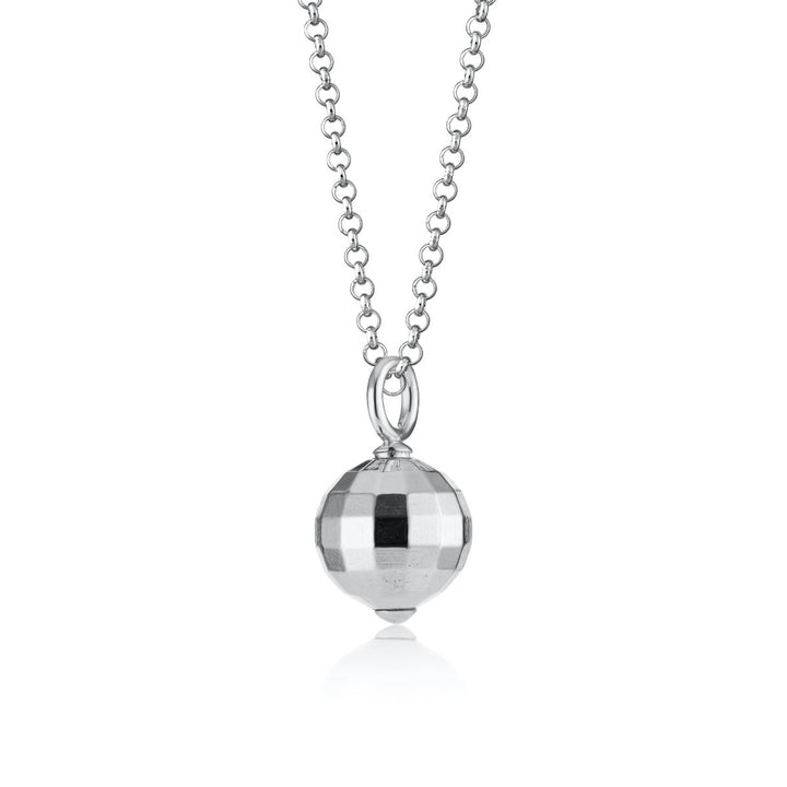 Scream Pretty Disco Ball Charm Necklace - Silver
