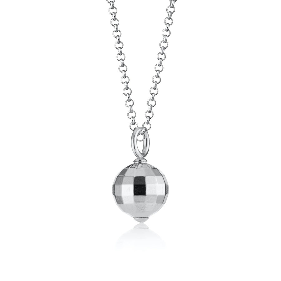 Scream Pretty Disco Ball Charm Necklace - Silver