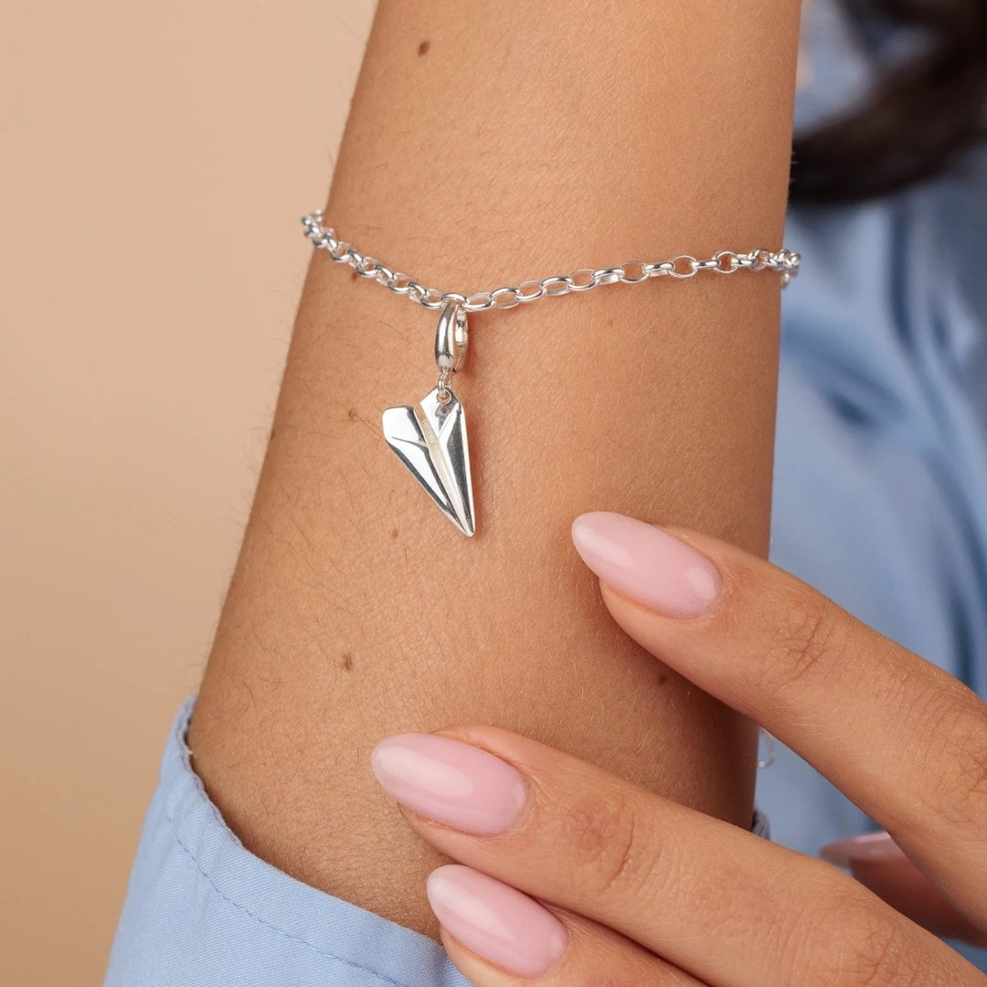 Lily Charmed Paper Plane Charm Silver - item number CSP