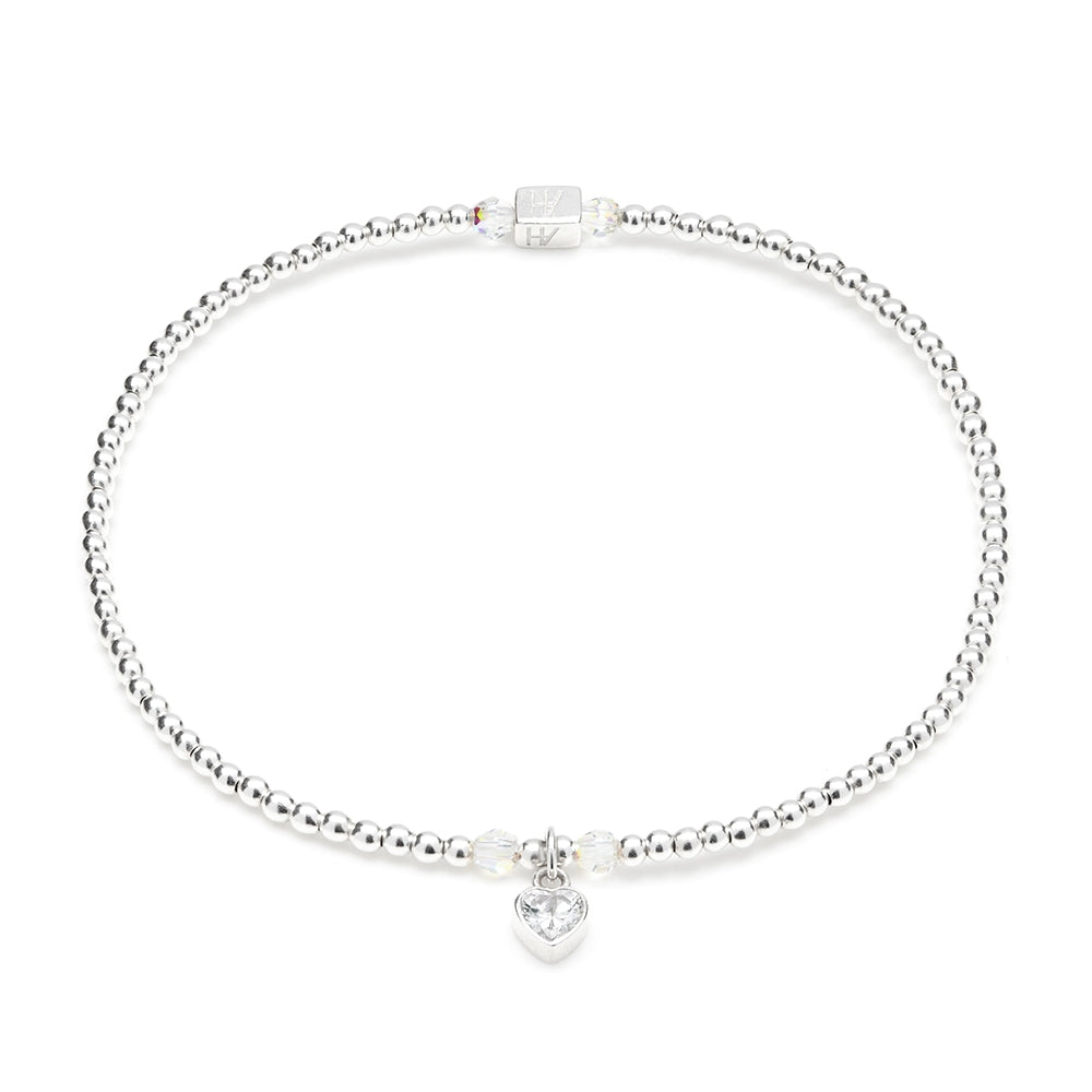 Blissful Heart Crystal Charm Bracelet