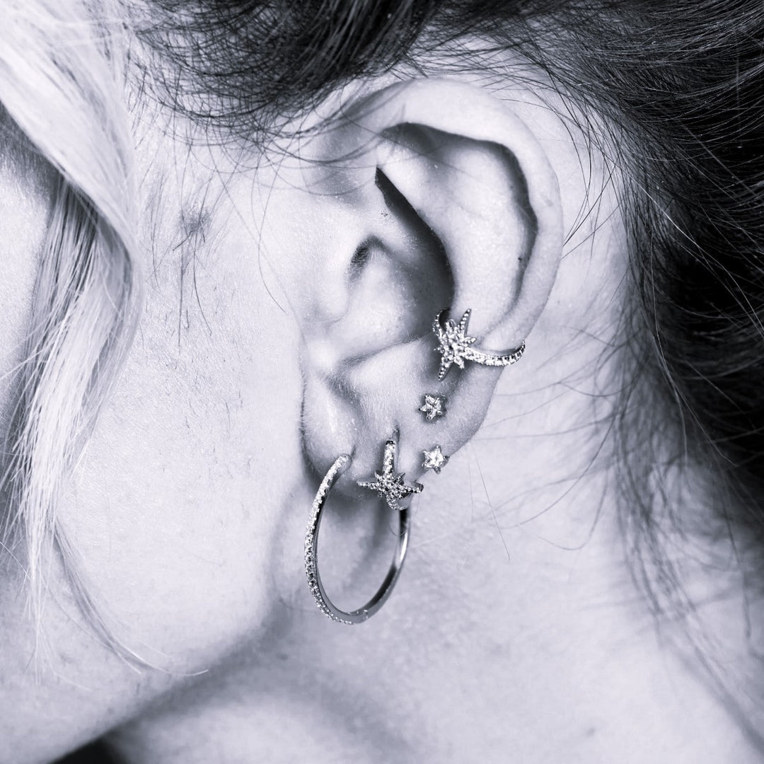 Scream Pretty Slim Sparkle Perfect Hoop Earrings - Silver