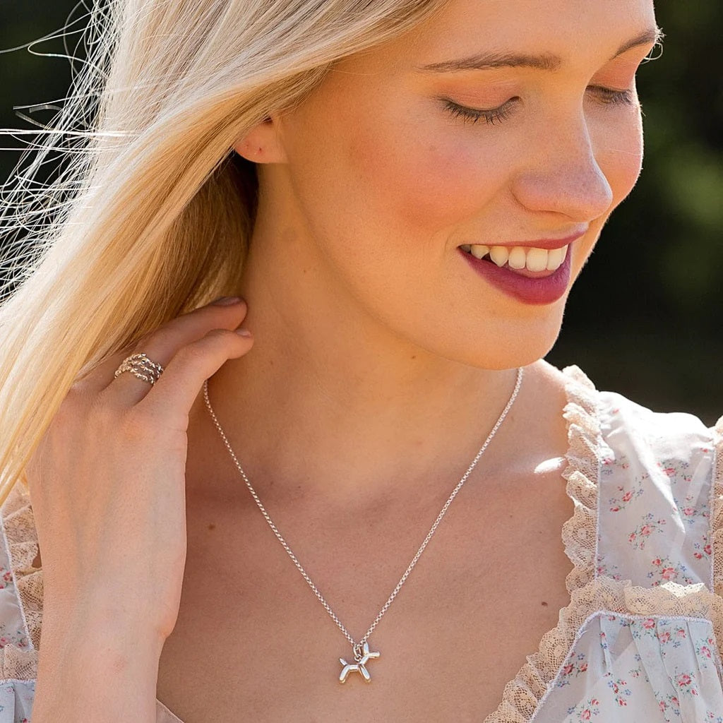 Scream Pretty Balloon Dog Necklace - Silver SPCNSBD-1