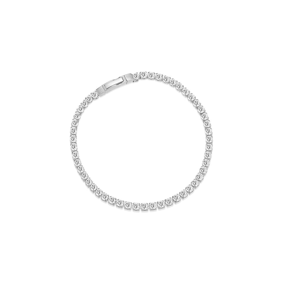 Sif Jakobs Silver Ellera Grande Bracelet - Silver with White Zirconia