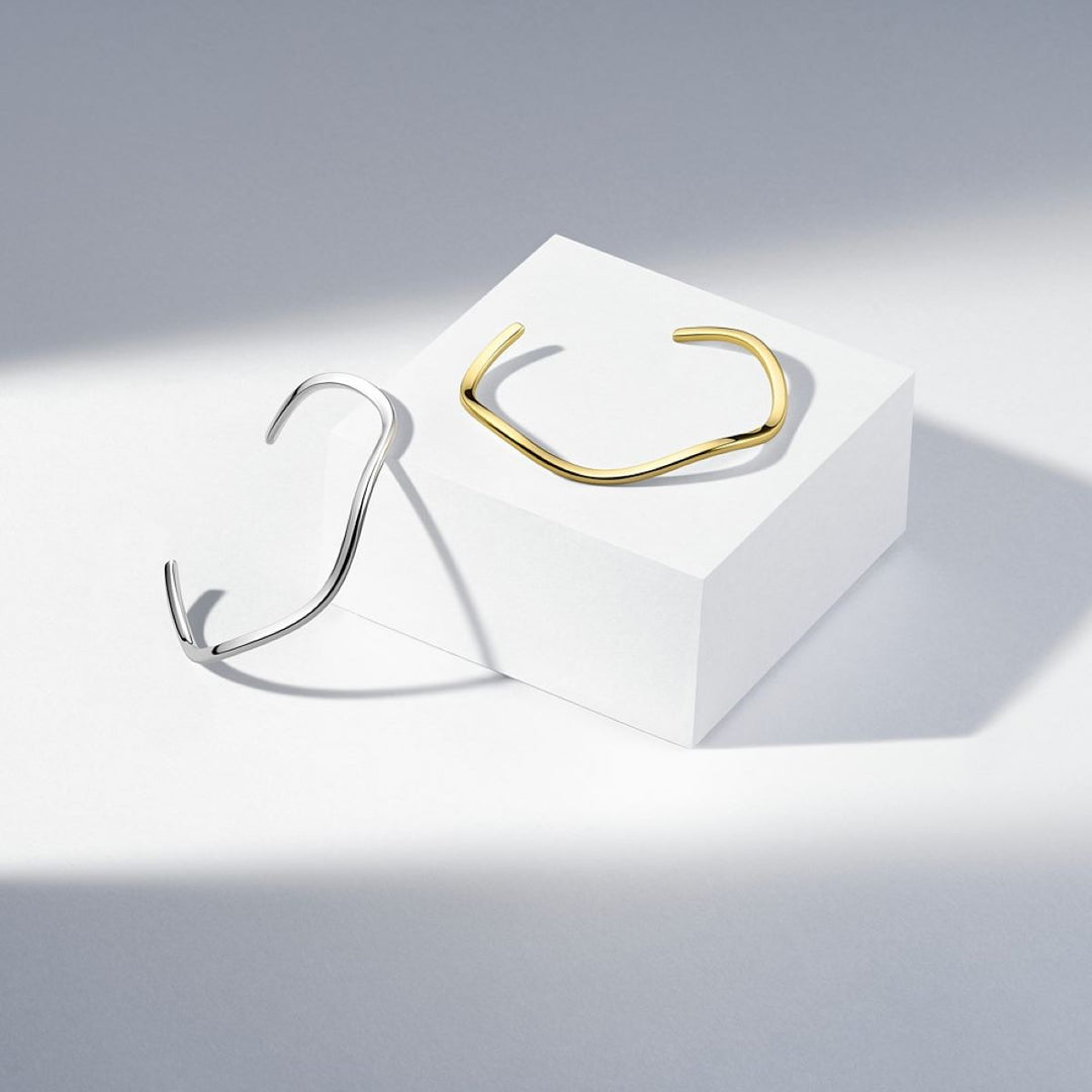 Sif Jakobs Ellera Waves Pianura Gold Bangle -SJ-BG3879-YG